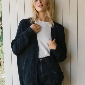 Jenni Kayne Cotton Cocoon Cardigan - Black XXS